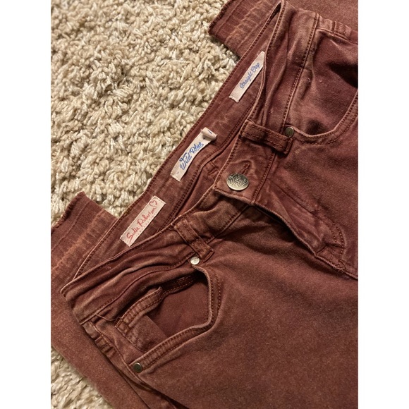 Maroon faded skinny cropped jeans - Picture 5 of 5